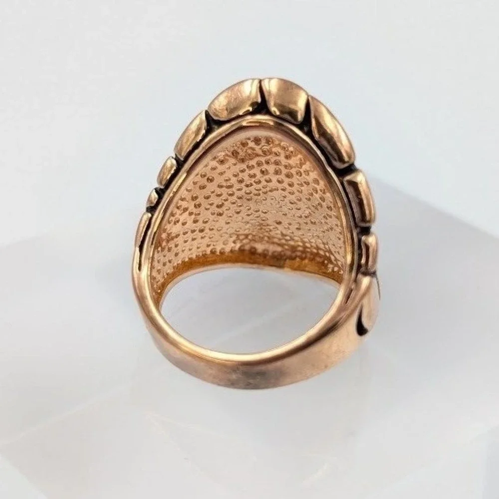 RS Covenant RSC Ring Size 7 Bronze Tone‎ Pebble Statement Chunky Brutalist